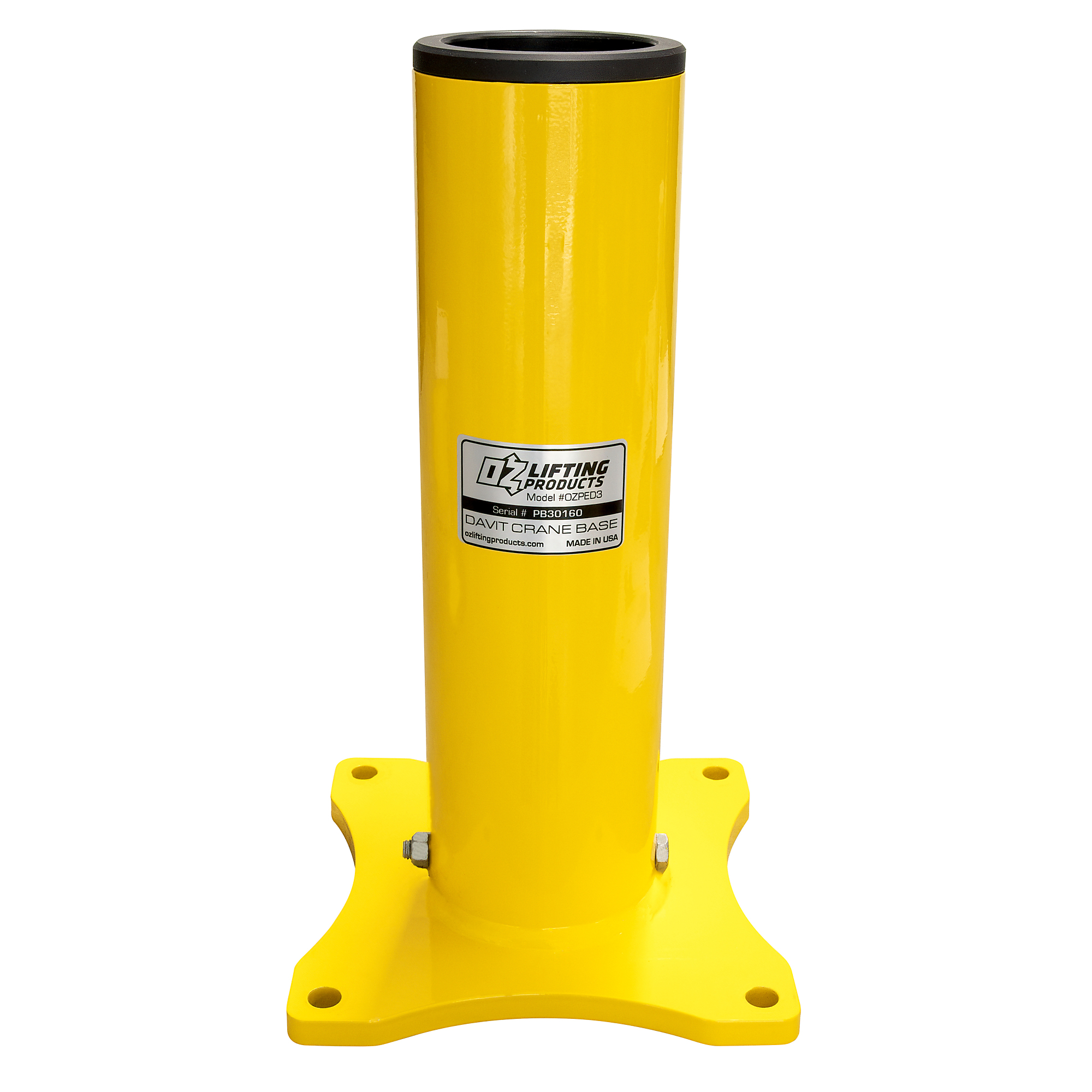 OZ Lifting Products Pedestal Base for OZ Steel Davit Crane Series, Model# OZPED3